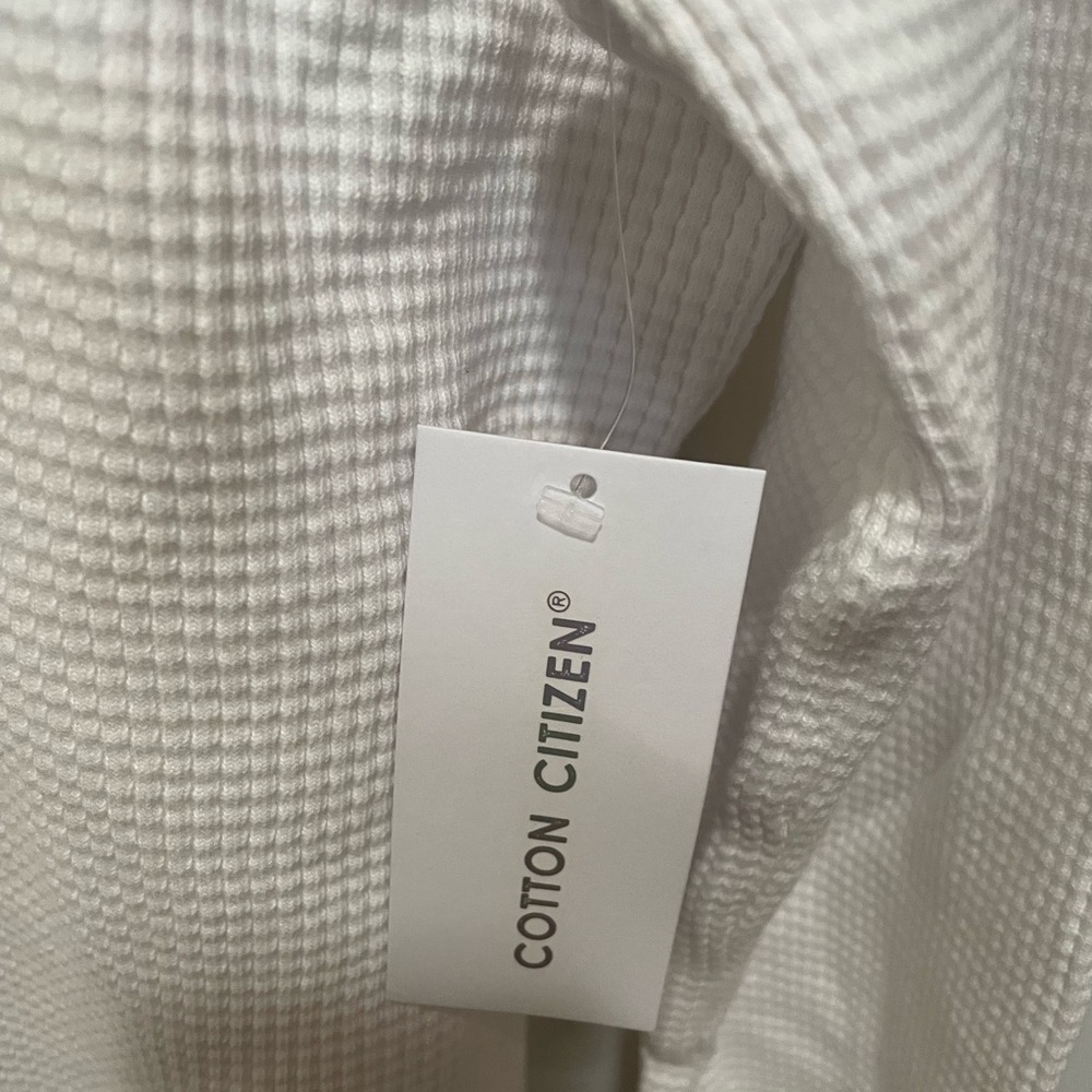 New Cotton Citizen White Textured Hoodie tunic